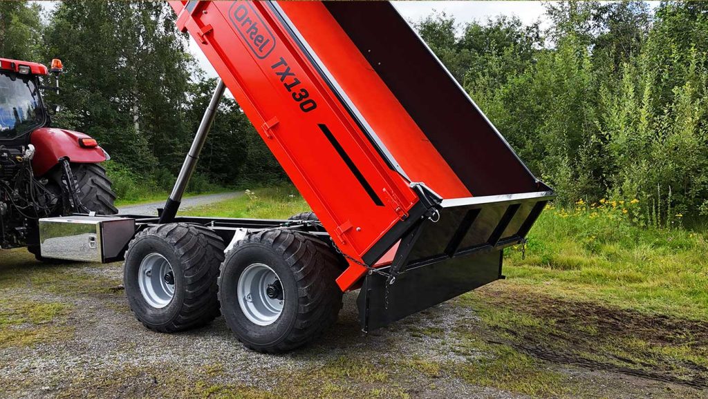 Rød Orkel TX130 traktorhenger